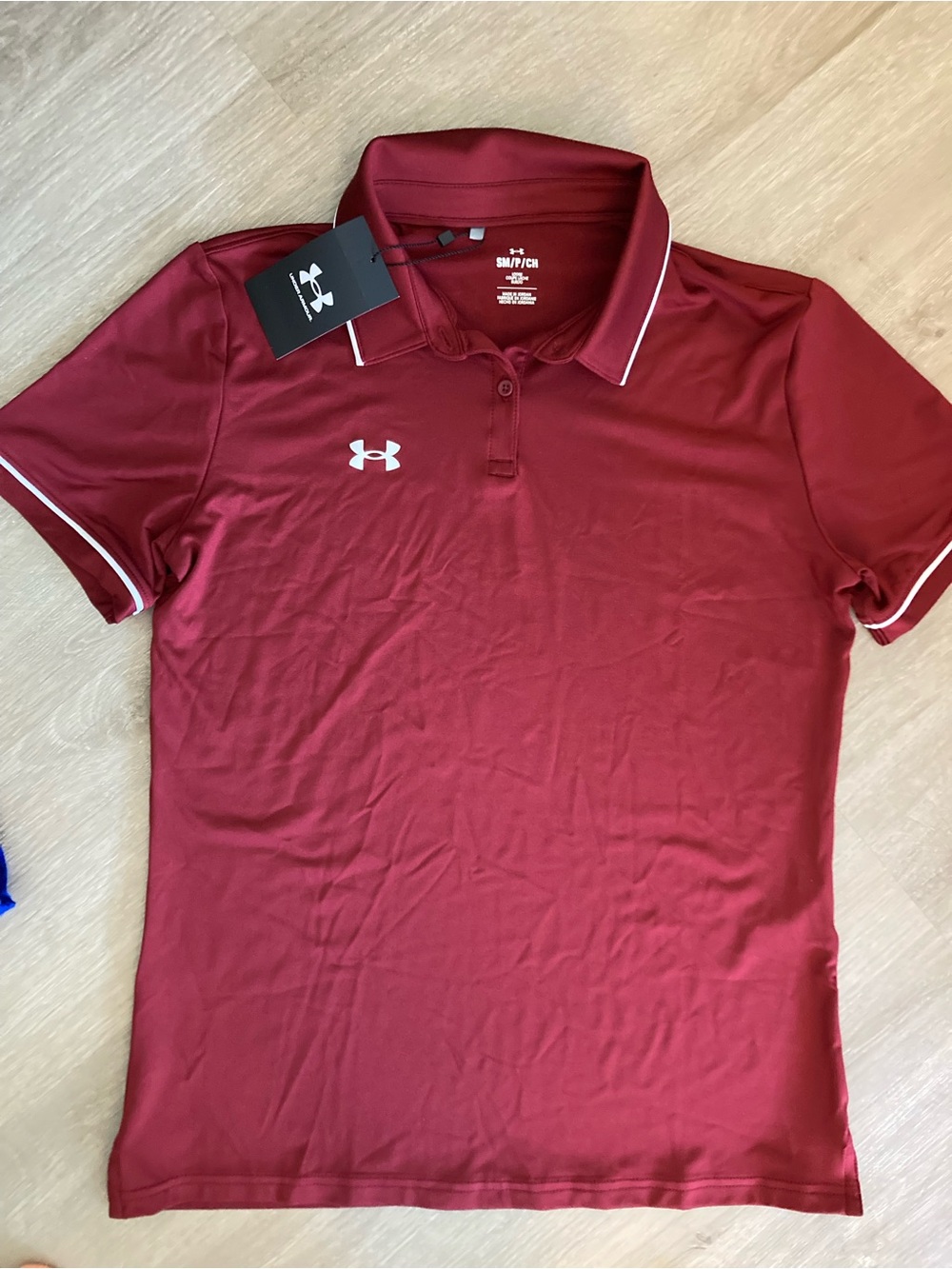 Under Armour Womens Maroon Polo with White Accents